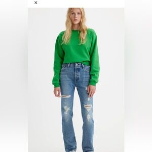 Levi’s Classic 501 Blue Distressed Women's Jeans NWT